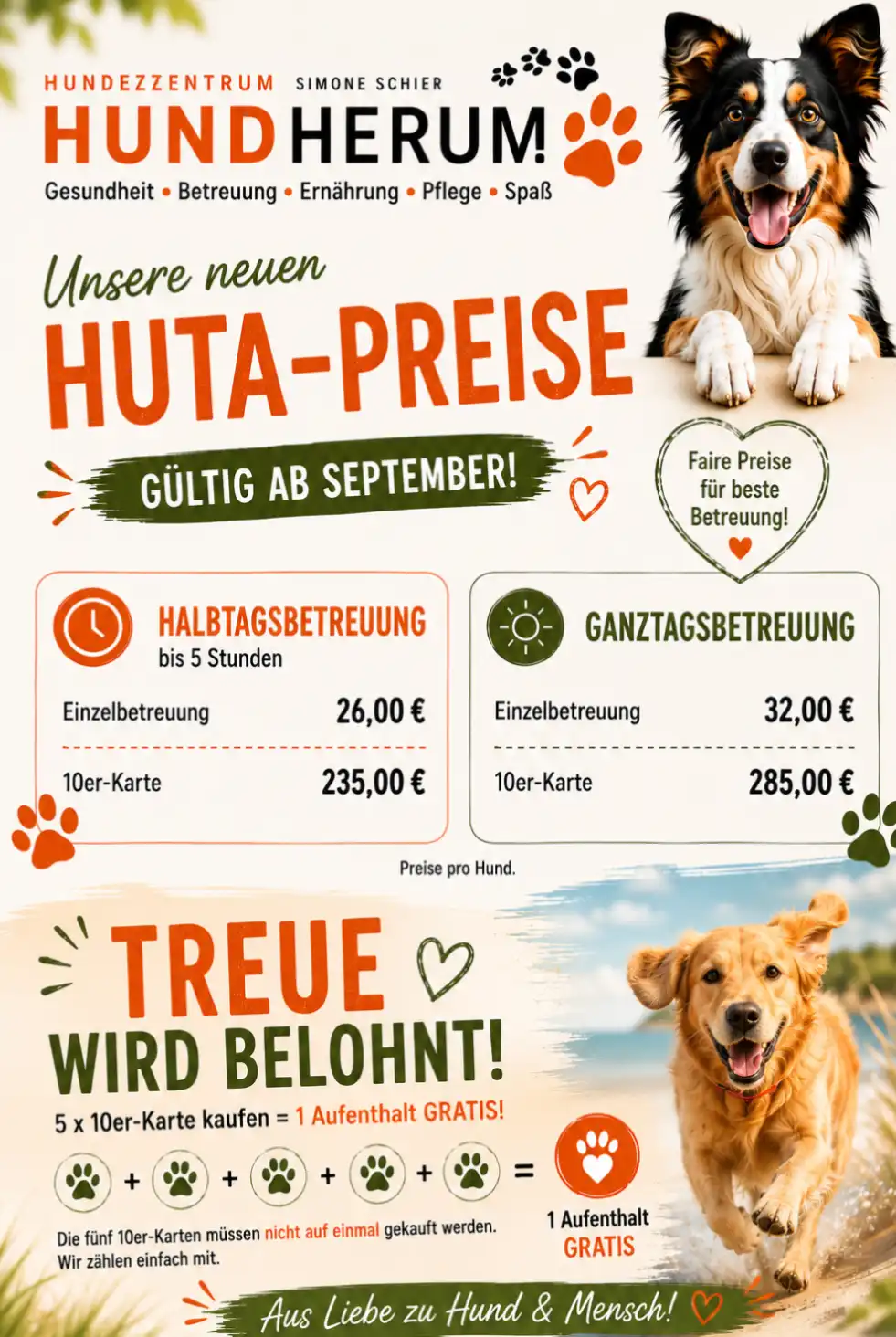 Preise HuTa ab Septeber 2026